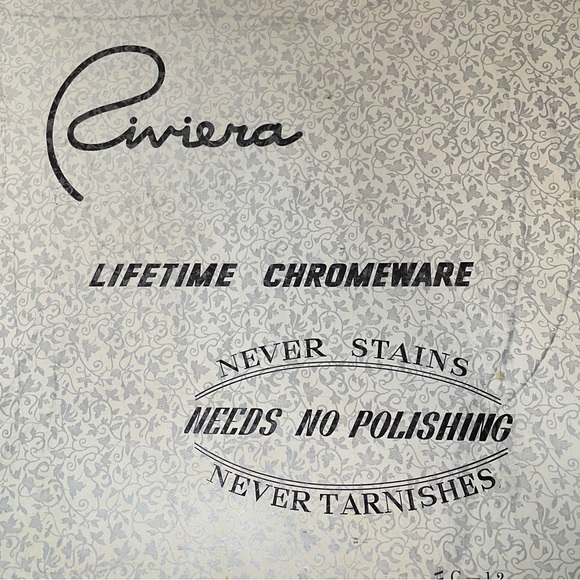 Vintage Riviera Chrome Tidbit Tray Single Model C-12 Original Box - Picture 9 of 15